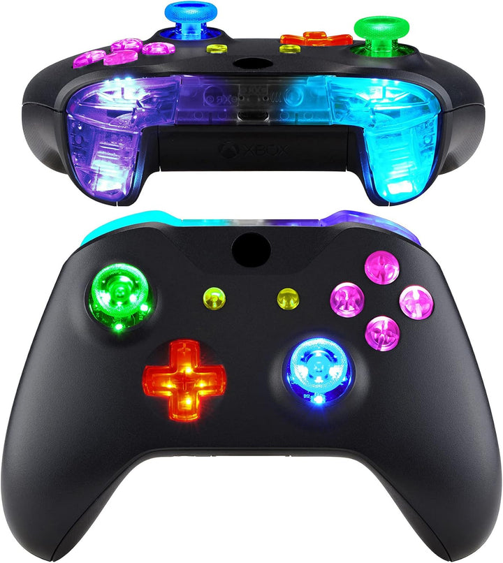 Multi-Colors Luminated Bumpers Triggers Dpad Thumbsticks Start Back ABXY Action Buttons, DTFS (DTF 2.0) LED Kit for Xbox One S & X Controller (Model 1708) - Controller NOT Included