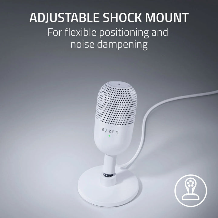 Seiren V3 Mini Ultra-Compact USB Microphone, Tap to Mute, White Edition