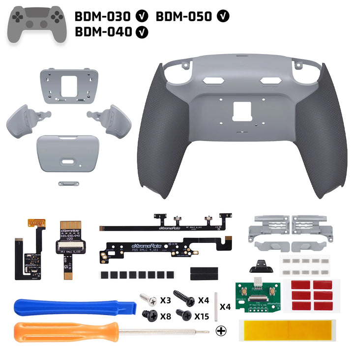 RISE plus MAX Remappable Back Buttons Kit W/Clicky Trigger Stop & Rubberized Grip for Ps5 Controller BDM-030 040 050