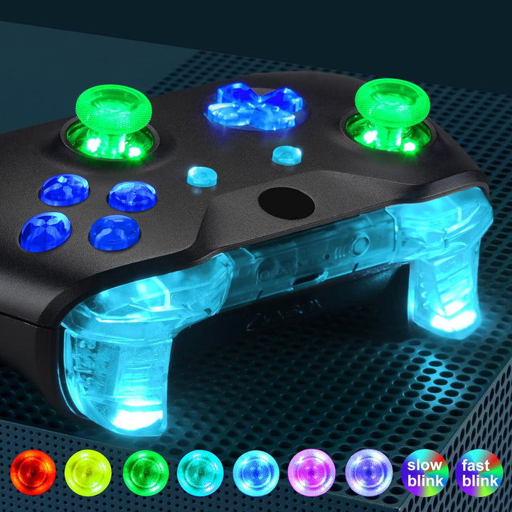 Multi-Colors Luminated Bumpers Triggers Dpad Thumbsticks Start Back ABXY Action Buttons, DTFS (DTF 2.0) LED Kit for Xbox One S & X Controller (Model 1708) - Controller NOT Included