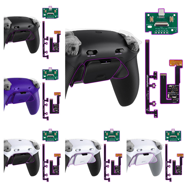 RISE plus MAX Remappable Back Buttons Kit W/Clicky Trigger Stop & Rubberized Grip for Ps5 Controller BDM-030 040 050