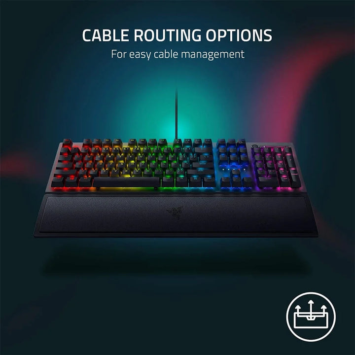 Blackwidow V3 Full Size Mechanical Gaming Keyboard for PC, Chroma RGB, Wrist Rest, Black