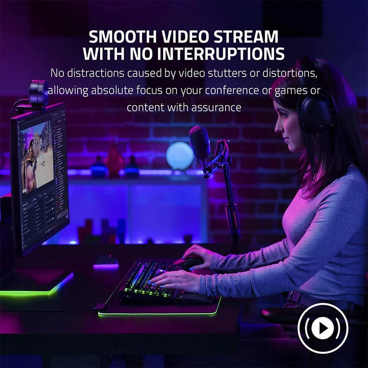 Kiyo Pro Streaming Webcam, Full HD 1080P 60FPS, Adaptive Light Sensor, Hdr-Enabled, Wide-Angle Lens, Black
