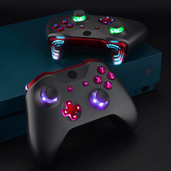 Luminated DTFS (DTF 2.0) LED Kit for Xbox One S/X Controller, Thumbsticks Action Buttons & Classical Symbols Buttons