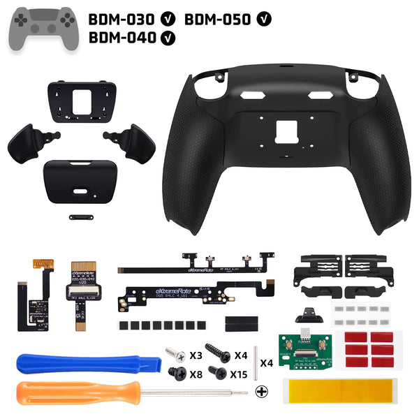 RISE plus MAX Remappable Back Buttons Kit W/Clicky Trigger Stop & Rubberized Grip for Ps5 Controller BDM-030 040 050