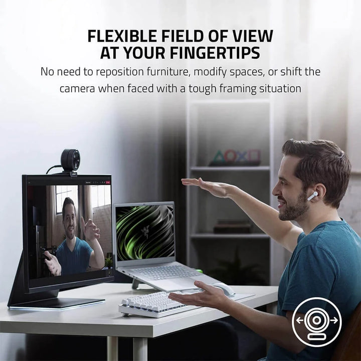 Kiyo Pro Streaming Webcam, Full HD 1080P 60FPS, Adaptive Light Sensor, Hdr-Enabled, Wide-Angle Lens, Black