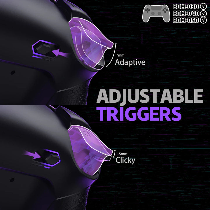 RISE plus MAX Remappable Back Buttons Kit W/Clicky Trigger Stop & Rubberized Grip for Ps5 Controller BDM-030 040 050
