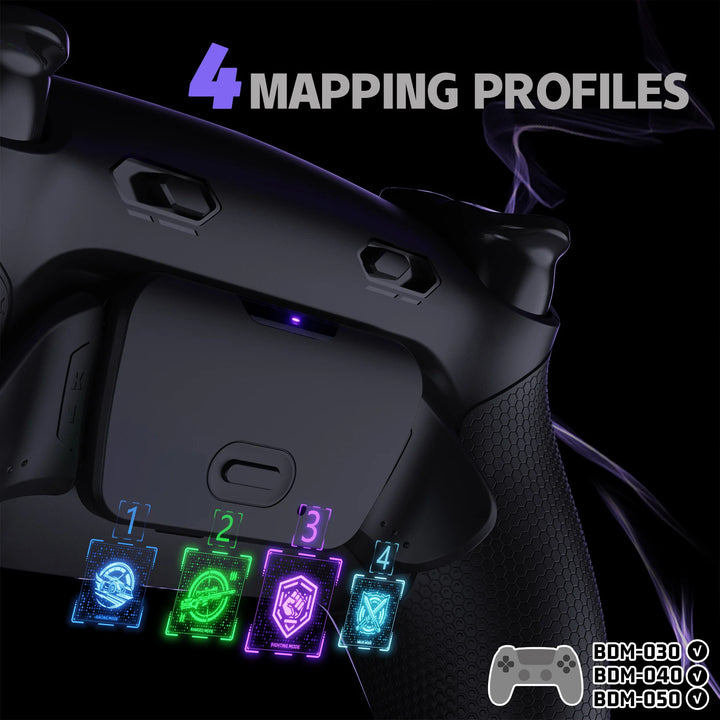 RISE plus MAX Remappable Back Buttons Kit W/Clicky Trigger Stop & Rubberized Grip for Ps5 Controller BDM-030 040 050