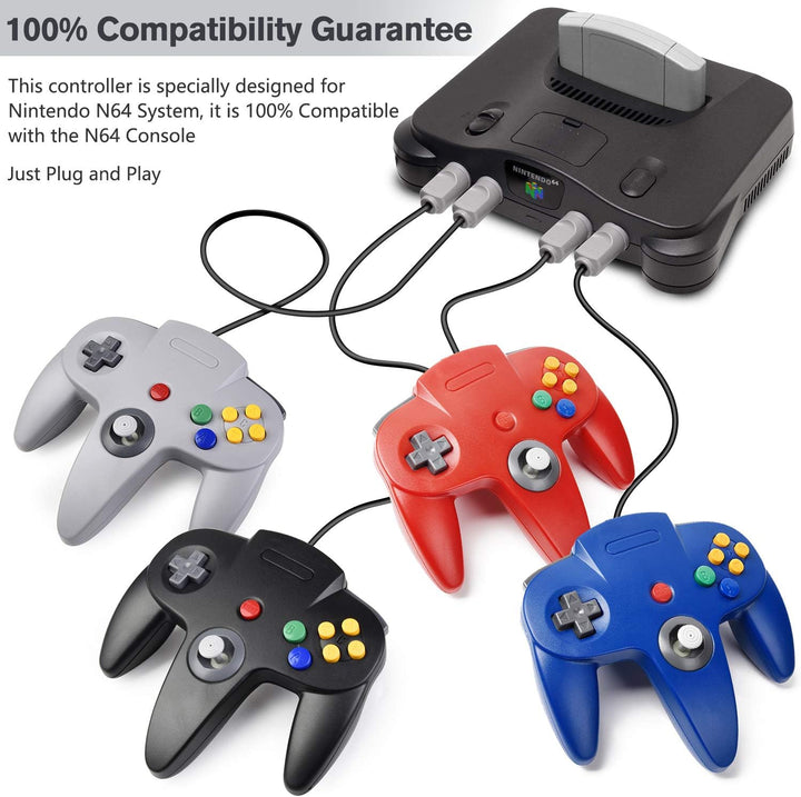 Classic 64 Controller, Game Pad Joystick for 64 - Plug & Play (Non PC USB Version) (Gray)