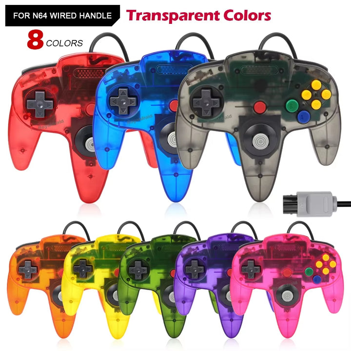 8 Colors Wired Gamepad for N64 Console Joypad Control for N64 Classic Joystick Retro Game Console Gamepad Accessories