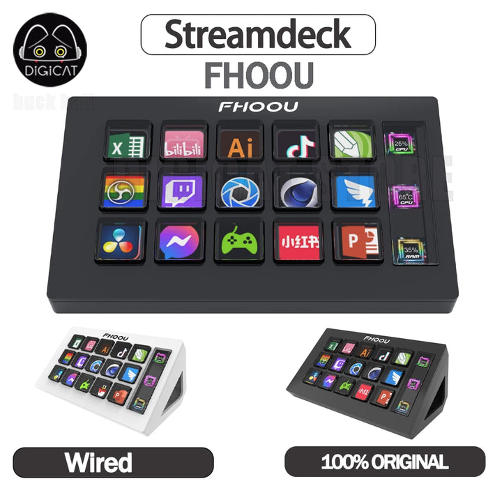 Streamdeck Mini Visual Keyboard 15Keys Stream Deck LCD Button Live Content Creation Controller Custom Button for Win/Macos Gifts