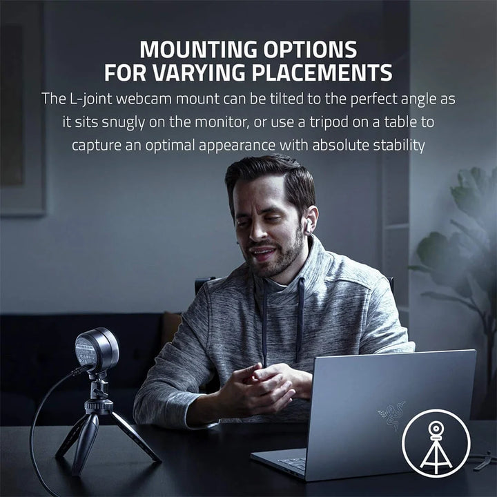 Kiyo Pro Streaming Webcam, Full HD 1080P 60FPS, Adaptive Light Sensor, Hdr-Enabled, Wide-Angle Lens, Black