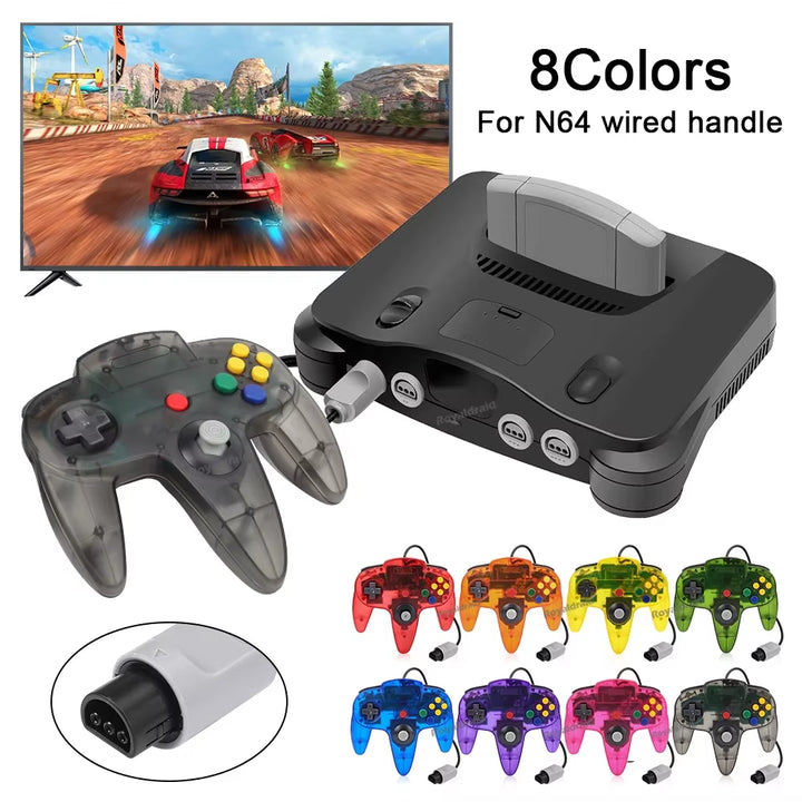 8 Colors Wired Gamepad for N64 Console Joypad Control for N64 Classic Joystick Retro Game Console Gamepad Accessories