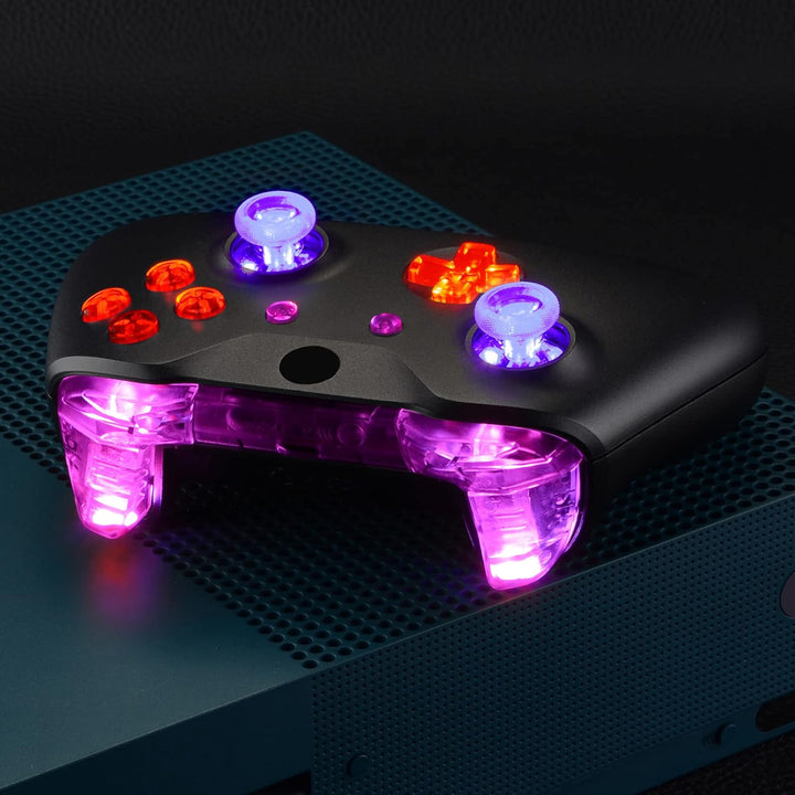 Multi-Colors Luminated Bumpers Triggers Dpad Thumbsticks Start Back ABXY Action Buttons, DTFS (DTF 2.0) LED Kit for Xbox One S & X Controller (Model 1708) - Controller NOT Included