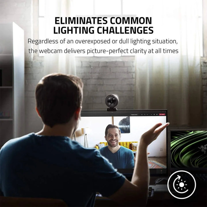 Kiyo Pro Streaming Webcam, Full HD 1080P 60FPS, Adaptive Light Sensor, Hdr-Enabled, Wide-Angle Lens, Black