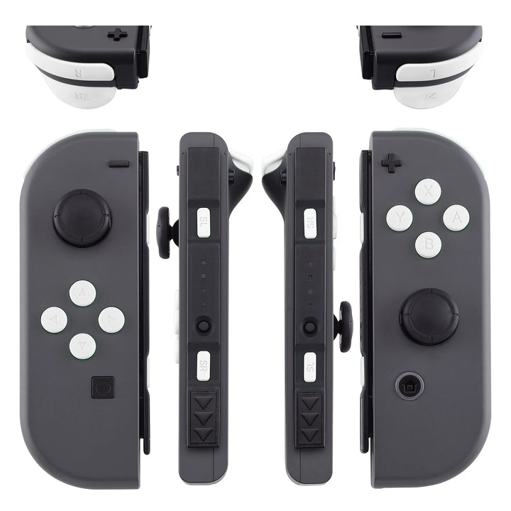 Full Set Buttons with Tools for NS Switch & OLED Joycon, Soft Touch ABXY SR SL L R ZR ZL Trigger - White