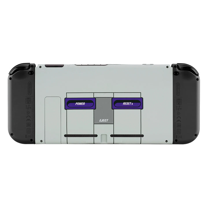 Grip Classics SNES Style Console Back Plate DIY Replacement Shell with Kickstand for NS Switch Console